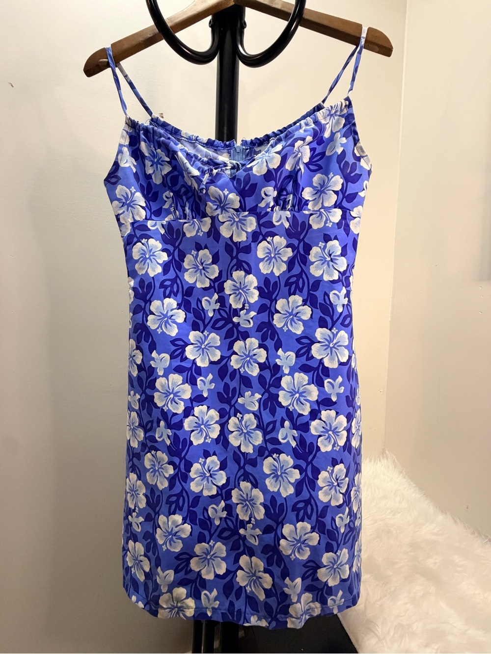 Point Conception Blue Floral Spaghetti Strap Sundress
